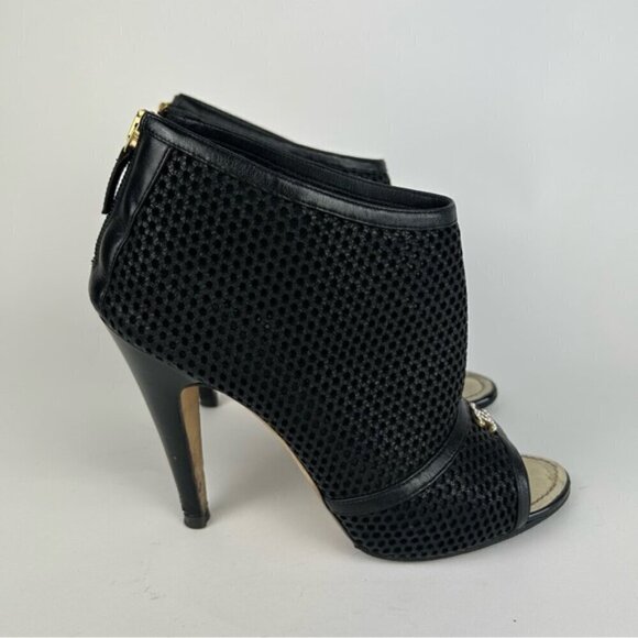 Chanel SS 2011 CC Open Toe Mesh Sandals Black Size 39.5 - Picture 9 of 11